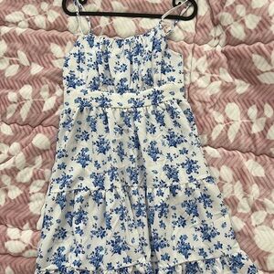 Blue white floral dress